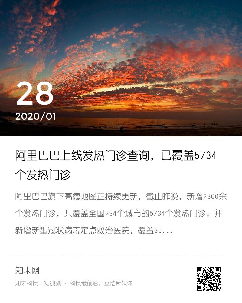 阿里巴巴上线发热门诊查询，已覆盖5734个发热门诊分享封面